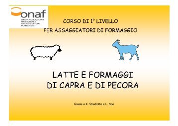 LATTE E FORMAGGI DI CAPRA E DI PECORA - Onaf