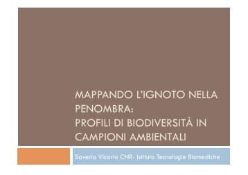 mappando l'ignoto nella penombra - Società Italiana di Biologia ...