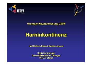 Harninkontinenz - Universitätsklinik für Urologie in Tübingen