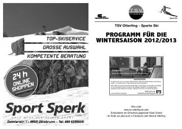 Sparte Ski PROGRAMM FÜR DIE - TSV Otterfing e.V.