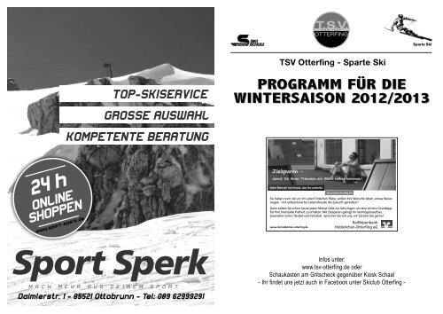 Sparte Ski PROGRAMM FÜR DIE - TSV Otterfing e.V.