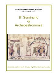 atti del 8° seminario - Archeoastronomia Ligustica