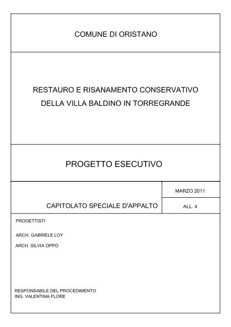 CAPITOLATO SPECIALE D'APPALTO.pdf - Comune di Oristano