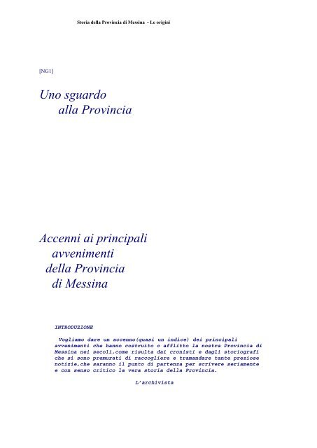 Accenni ai principali - Frati Cappuccini Messina