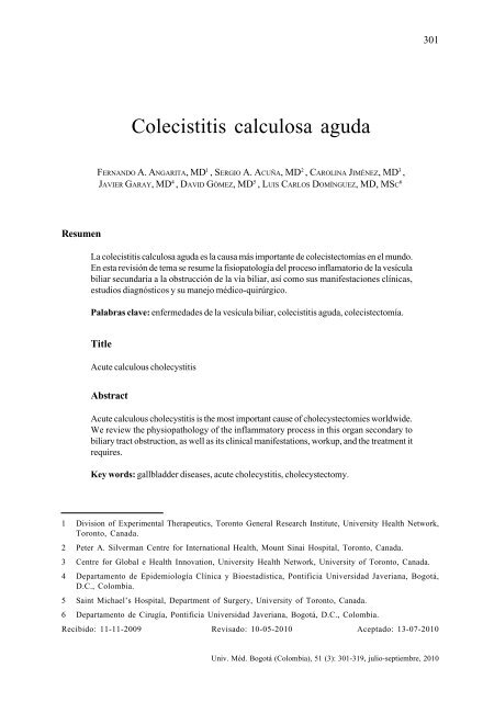 Colecistitis calculosa aguda - Pontificia Universidad Javeriana