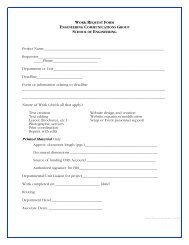 Work Request Form - School of Engineering - University of ...