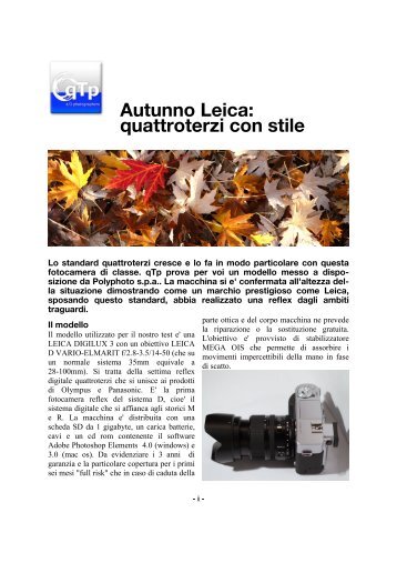 Autunno Leica: quattroterzi con stile - qTp