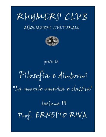 N° 3 - "La morale omerica e classica" - Rhymers' Club