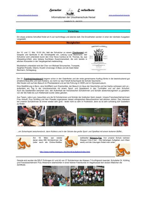 Newsletter 53 April 2010.pdf - Erzbischöfliche Ursulinenschule Hersel