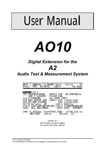 Digital Extension for the Audio Test & Measurement System