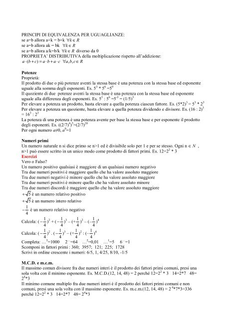 MODULO DI MATEMATICA di accesso al triennio ... - Itcgruffini.Eu