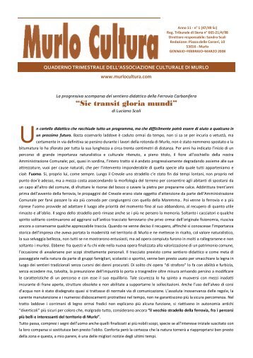 Scarica l'intero giornale in formato PDF (2 Mb) - MurloCultura