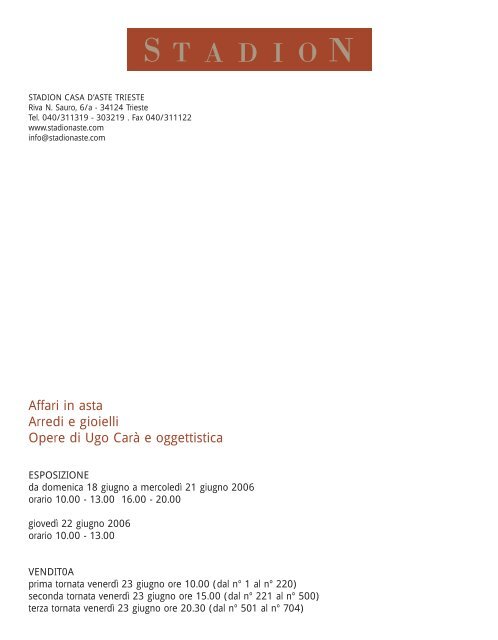 Tutto il catalogo .pdf - Stadion Casa D'Aste