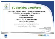 EU Ecolabel Certificate - Ceramiche KEOPE
