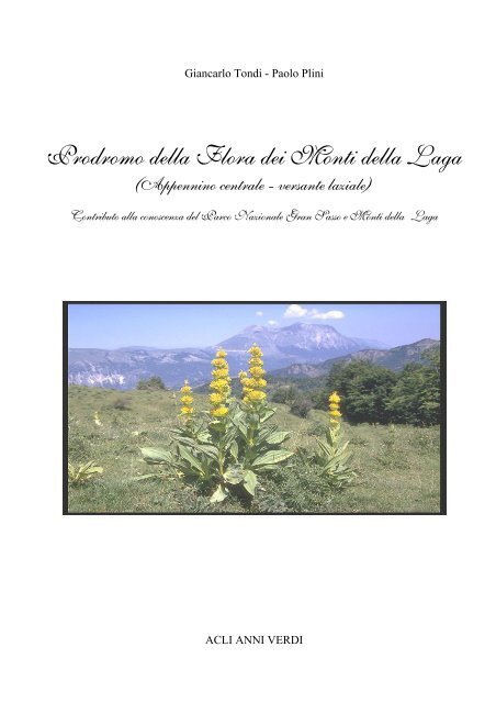 Prodromo della flora dei Monti della Laga (Appennino centrale ... - Cnr