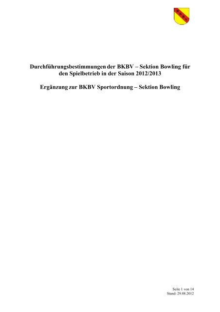 Durchführungsbestimmungen 2012/2013 - USC Bowling 1952 ...