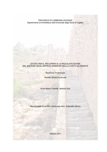 Relazione porti minerari.pdf - Provincia di Carbonia Iglesias