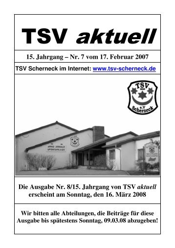 zum Heft Nr. 7 - TSV Scherneck