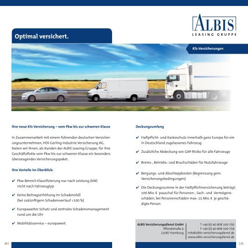 Produktbroschüre ALBIS Leasing Gruppe - UTA Leasing GmbH