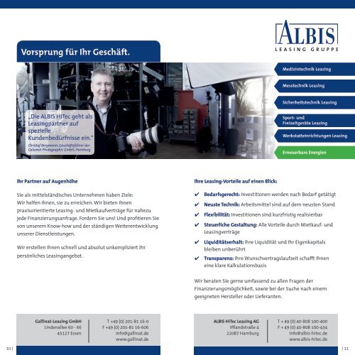 Produktbroschüre ALBIS Leasing Gruppe - UTA Leasing GmbH