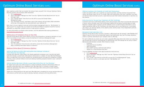 Optimum® BUSINESS Reference Guide - Optimum Online