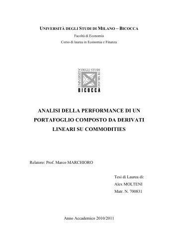 analisi della performance di un portafoglio ... - Marco Marchioro