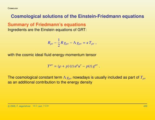 Cosmological solutions of the Einstein-Friedmann equations ...