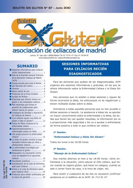 Boletín 87 - Asociación de Celiacos de Madrid