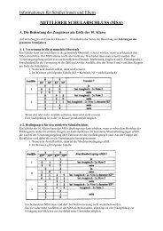 Informationen über den MSA am Ende der Klasse 10