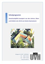 Schulprogramm 2013 - Ulrich-von-Hutten-Oberschule