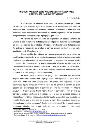 urucum - Secretaria da Agricultura e Abastecimento - Estado do ...