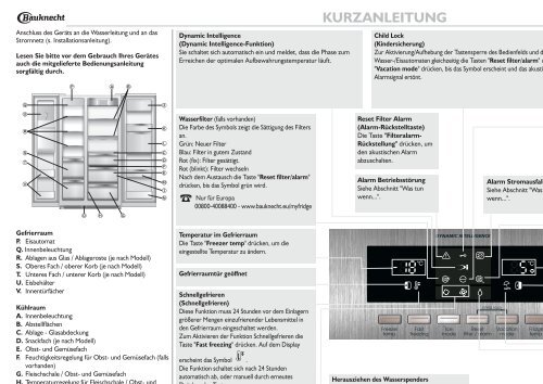 Gebrauchsanweisung KSN 561 Optima - Bauknecht-mam.ch