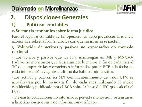 2. Disposiciones Generales - CENTRO AFIN