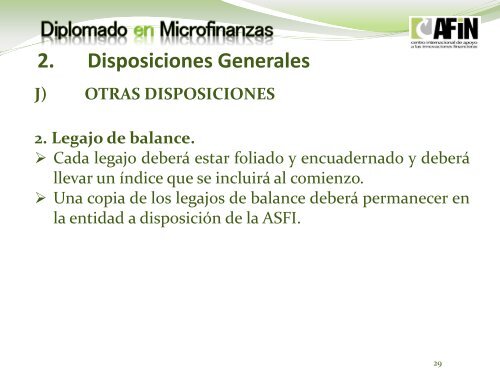 2. Disposiciones Generales - CENTRO AFIN