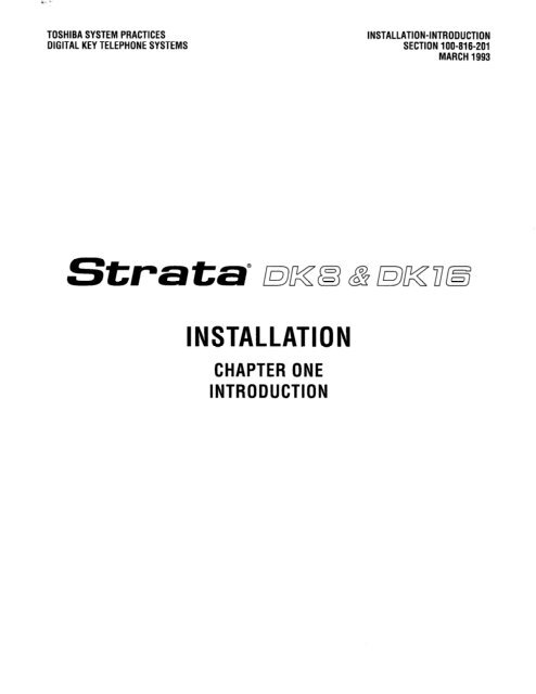 Strata DK 16 Manual