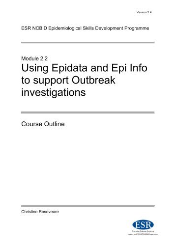 Using Epidata and Epi Info to support Outbreak investigations