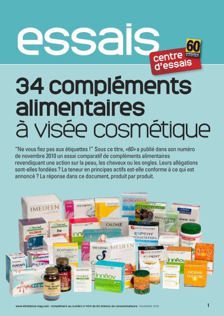 Compléments Alimentairespdf 60 Millions De Consommateurs