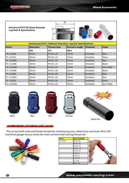 Aluminum Wheel Spacer Application Guides - Expower Racing