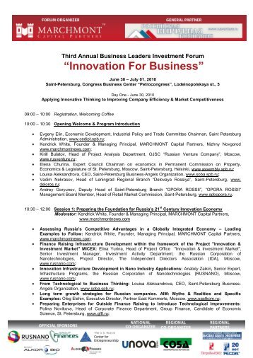 “Innovation For Business” - Marchmont Capital Partners