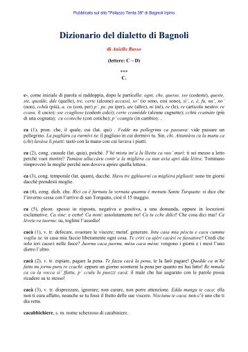 Dizionario del dialetto di Bagnoli - Palazzo Tenta 39