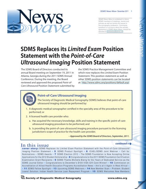 SDMS Replaces its Limited Exam Position Statement - Society of 