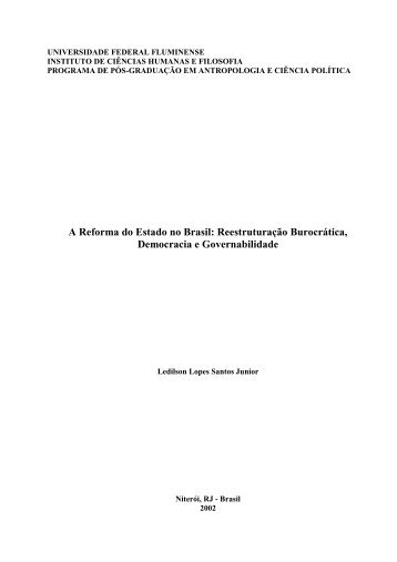 A Reforma do Estado no Brasil - UFF
