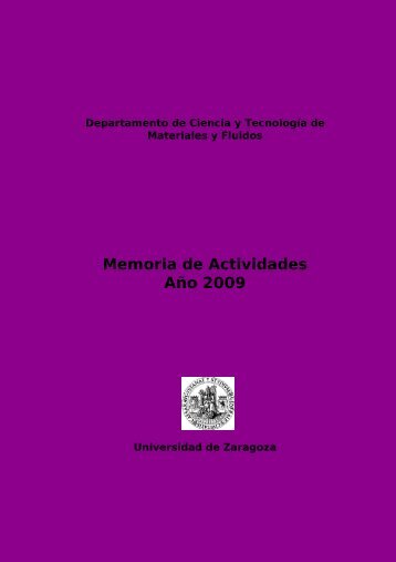 Memoria de Actividades Año 2009 - Universidad de Zaragoza