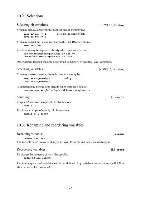 Introduction to Stata 8 - (GRIPS