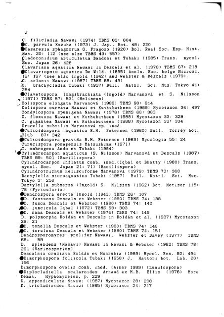 Aquatic Hyphomycetes Descals et. al. - ASCOfrance