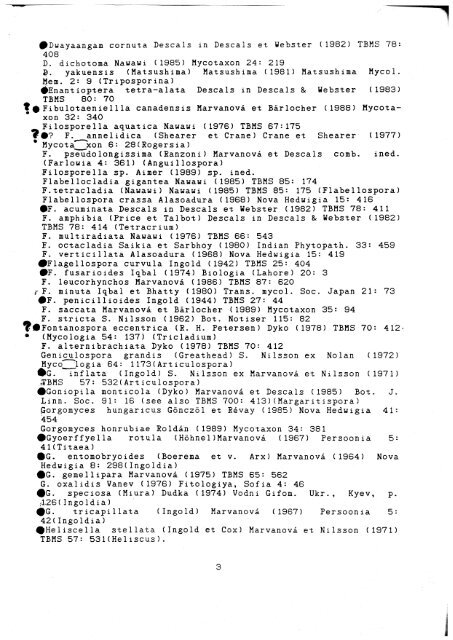 Aquatic Hyphomycetes Descals et. al. - ASCOfrance