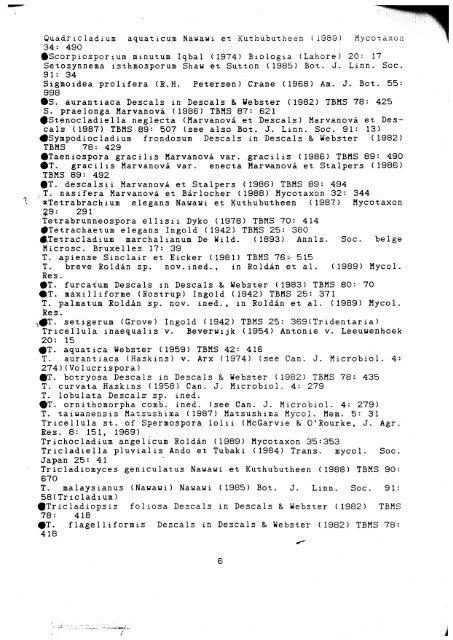 Aquatic Hyphomycetes Descals et. al. - ASCOfrance