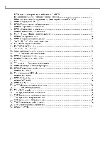 РК Белорусского профсоюза - Гродненская областная ...