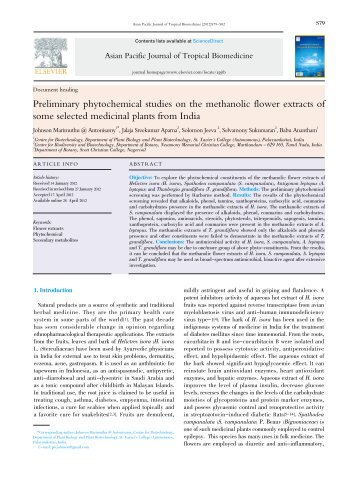 Preliminary phytochemical studies on the methanolic ... - Apjtb.com