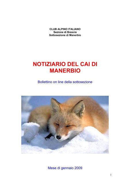 a cura di Fabrizio Bonera - CAI Manerbio